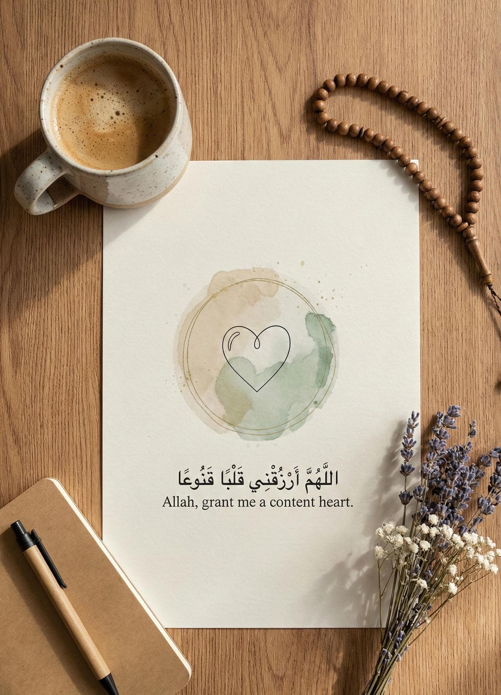 Islamic Dua Art Print | Watercolor Heart, Minimalist Muslim Decor (Digital Download) - image 5