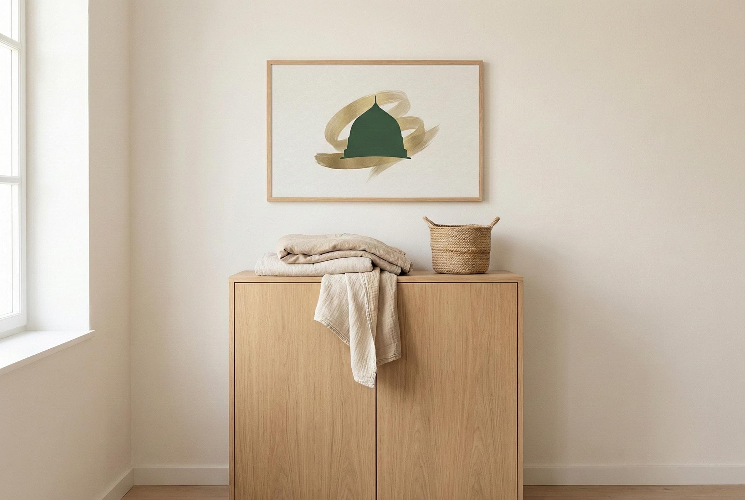 Mosque Dome Art Print | Minimalist Islamic Home Decor (Digital Download)
