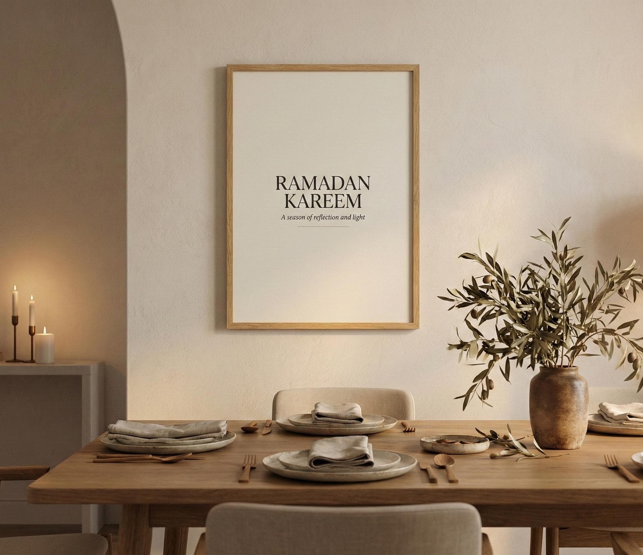 Ramadan Kareem Wall Art | Minimalist Ramadan Quote Printable | Elegant Islamic Typography | Neutral Muslim Decor A4 A3 - image 3