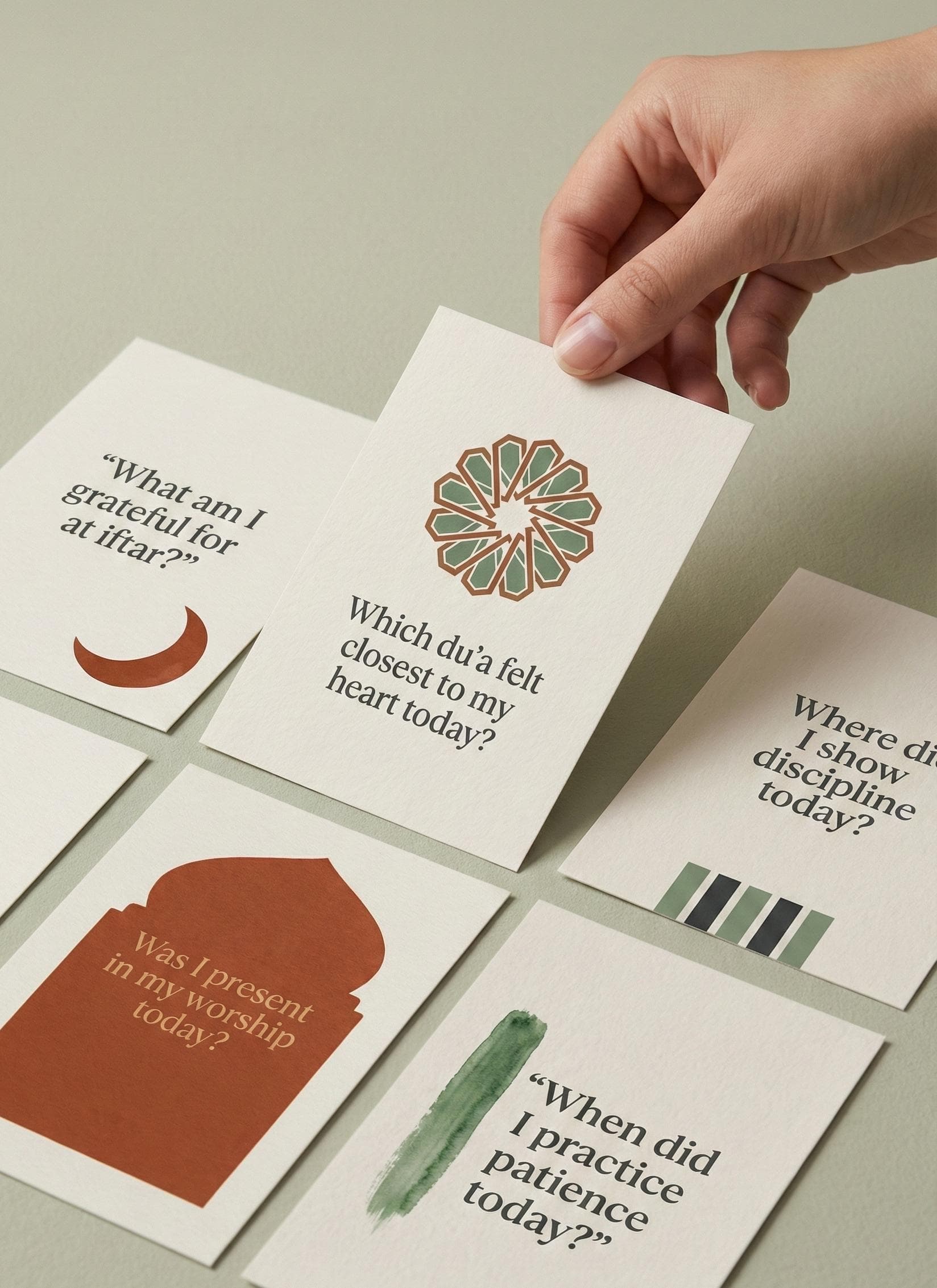 Ramadan Fasting Reflection Cards | 16 Minimal Islamic Journal Prompts | A4 Printable | Modern Muslim Reflection | Ramadan Gift - image 5