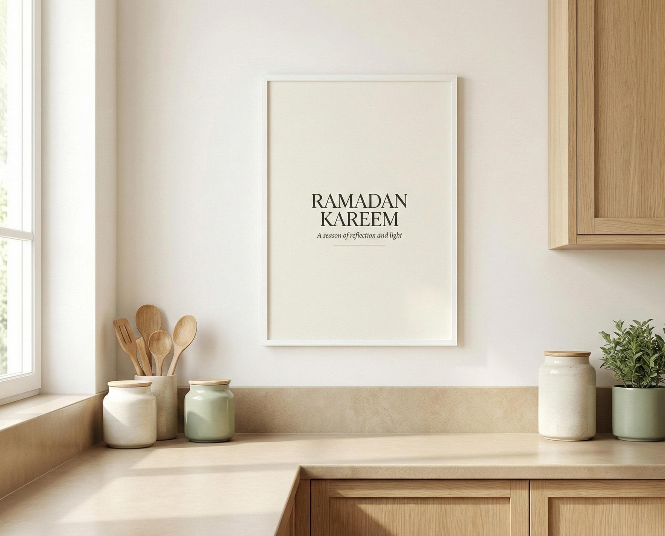 Ramadan Kareem Wall Art | Minimalist Ramadan Quote Printable | Elegant Islamic Typography | Neutral Muslim Decor A4 A3 - image 4