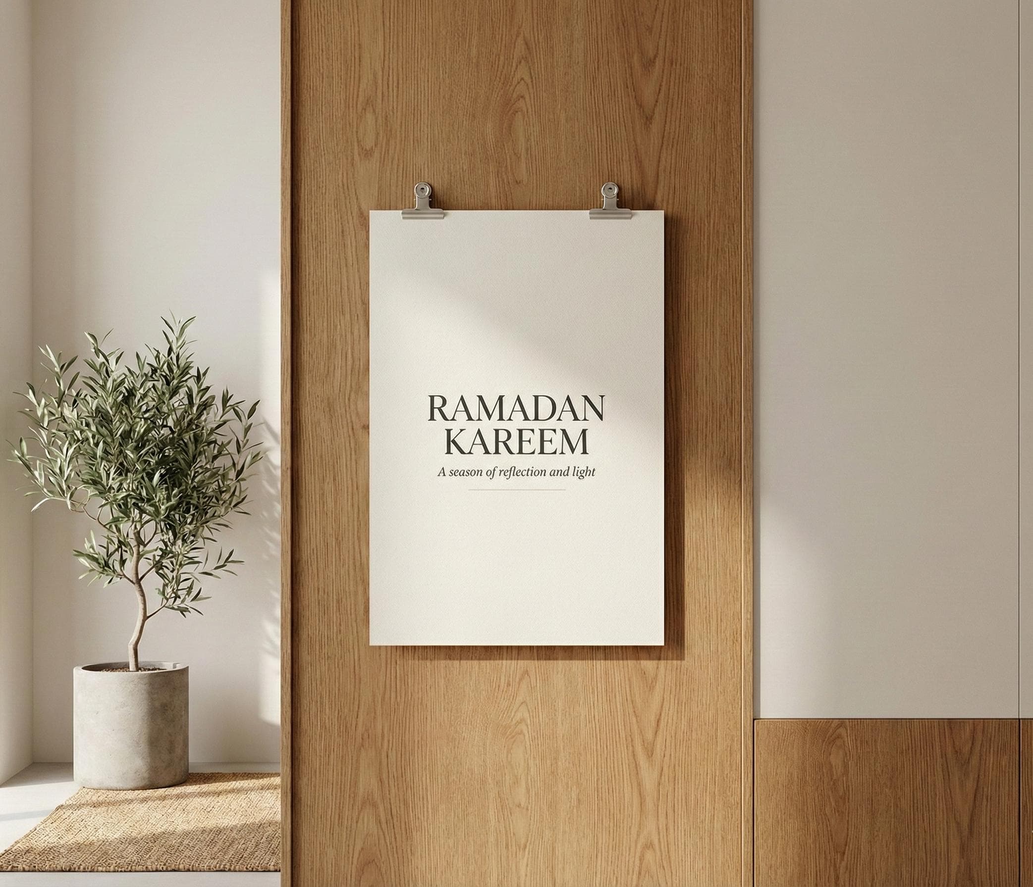 Ramadan Kareem Wall Art | Minimalist Ramadan Quote Printable | Elegant Islamic Typography | Neutral Muslim Decor A4 A3