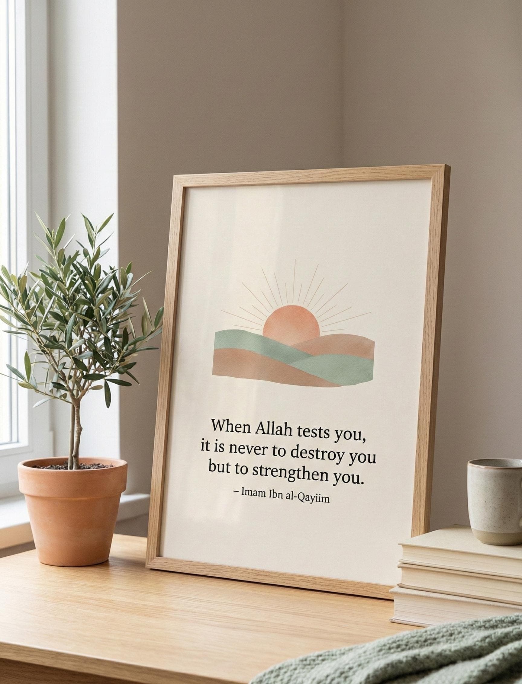 Minimalist Islamic Art Print – Imam Ibn al-Qayyim Quote (Digital Download)