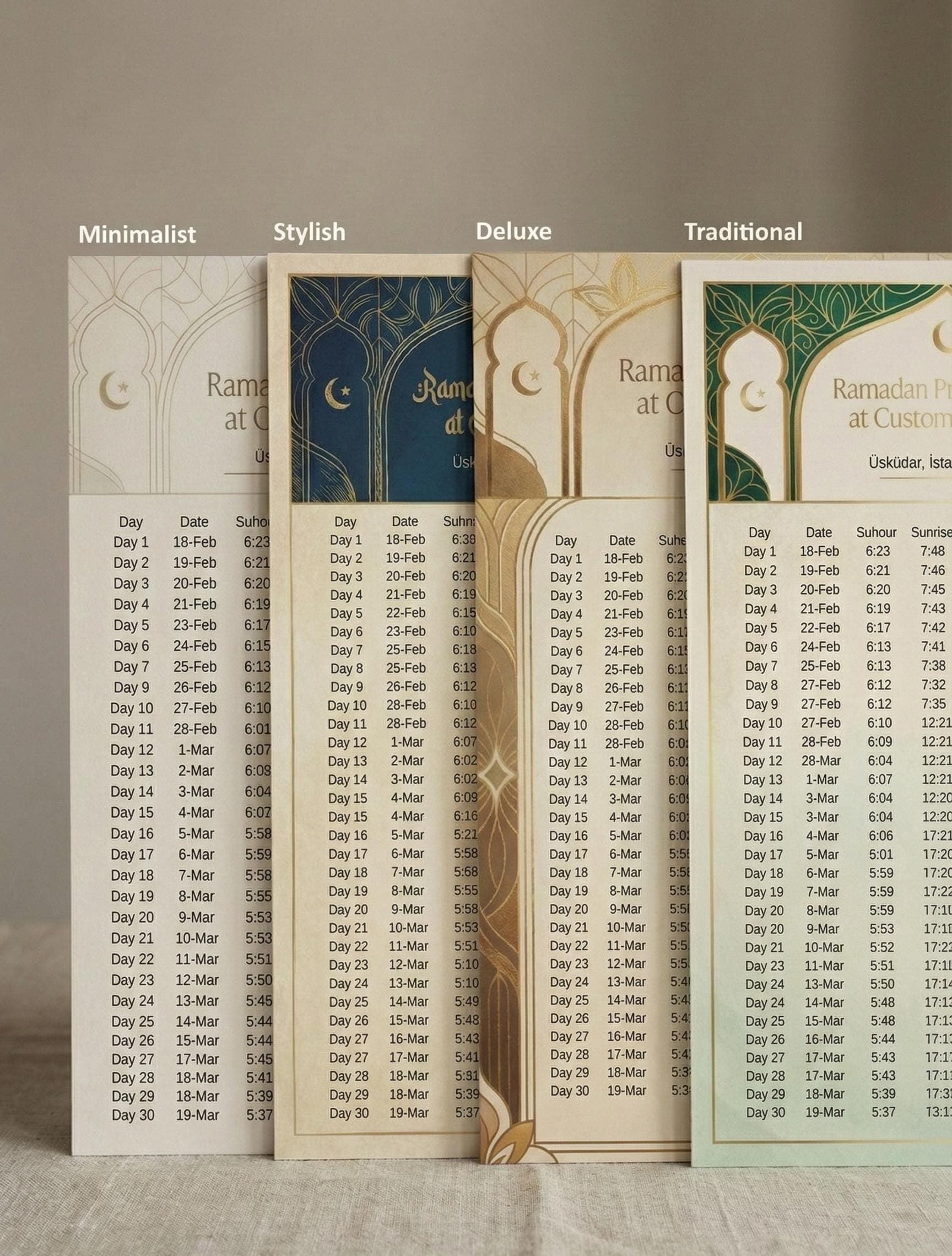 Personalized Ramadan Calendar 2026 | Custom Prayer Times, Islamic Decor (Digital Printable Wall Art)