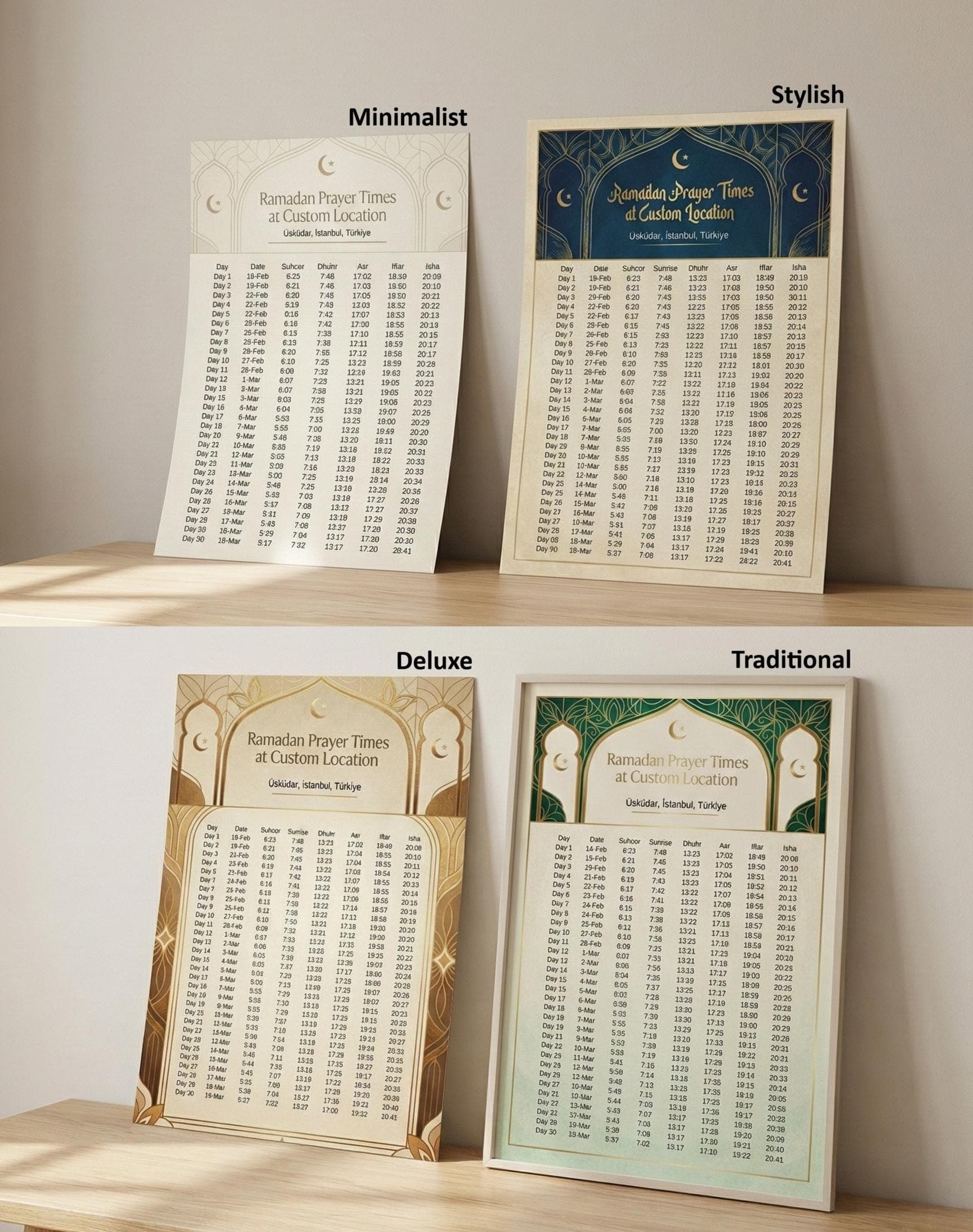 Personalized Ramadan Calendar 2026 | Custom Prayer Times, Islamic Decor (Digital Printable Wall Art) - image 4