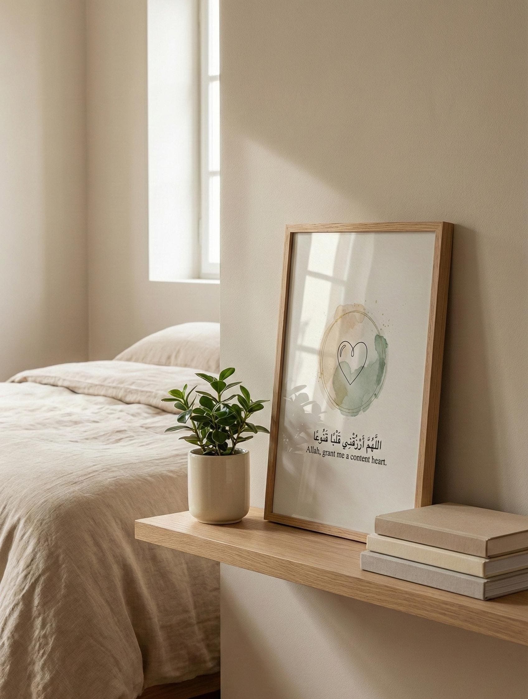 Islamic Dua Art Print | Watercolor Heart, Minimalist Muslim Decor (Digital Download) - image 4
