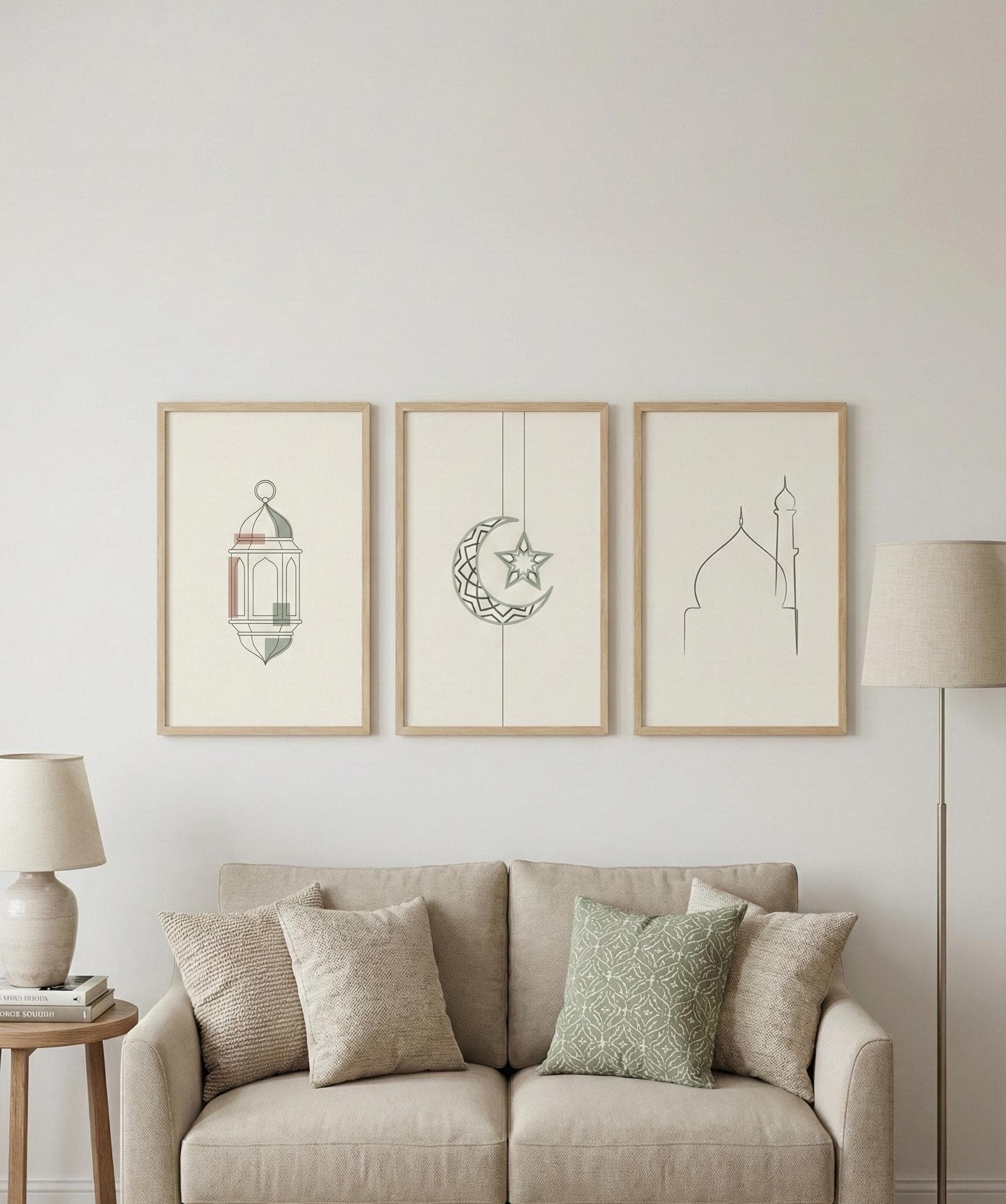 Minimalist Ramadan Art Prints | Lantern, Crescent, Mosque (Set of 3) (Digital Download) - image 4