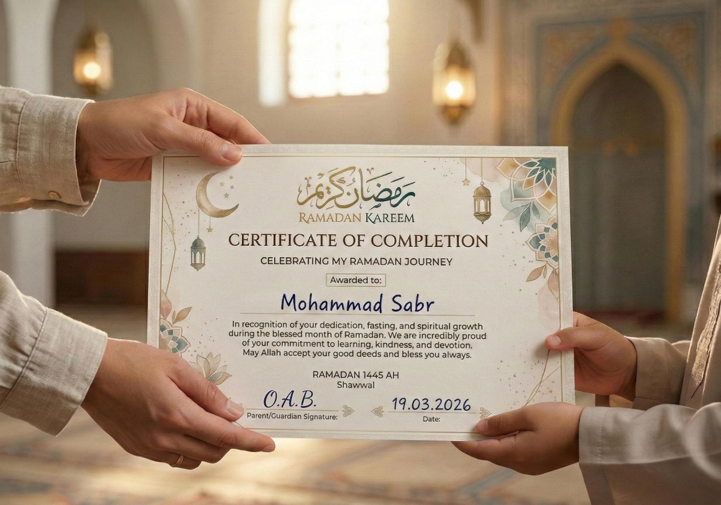 Ramadan Certificate of Completion 2026 | Islamic Kids Award (PDF Download) - image 5