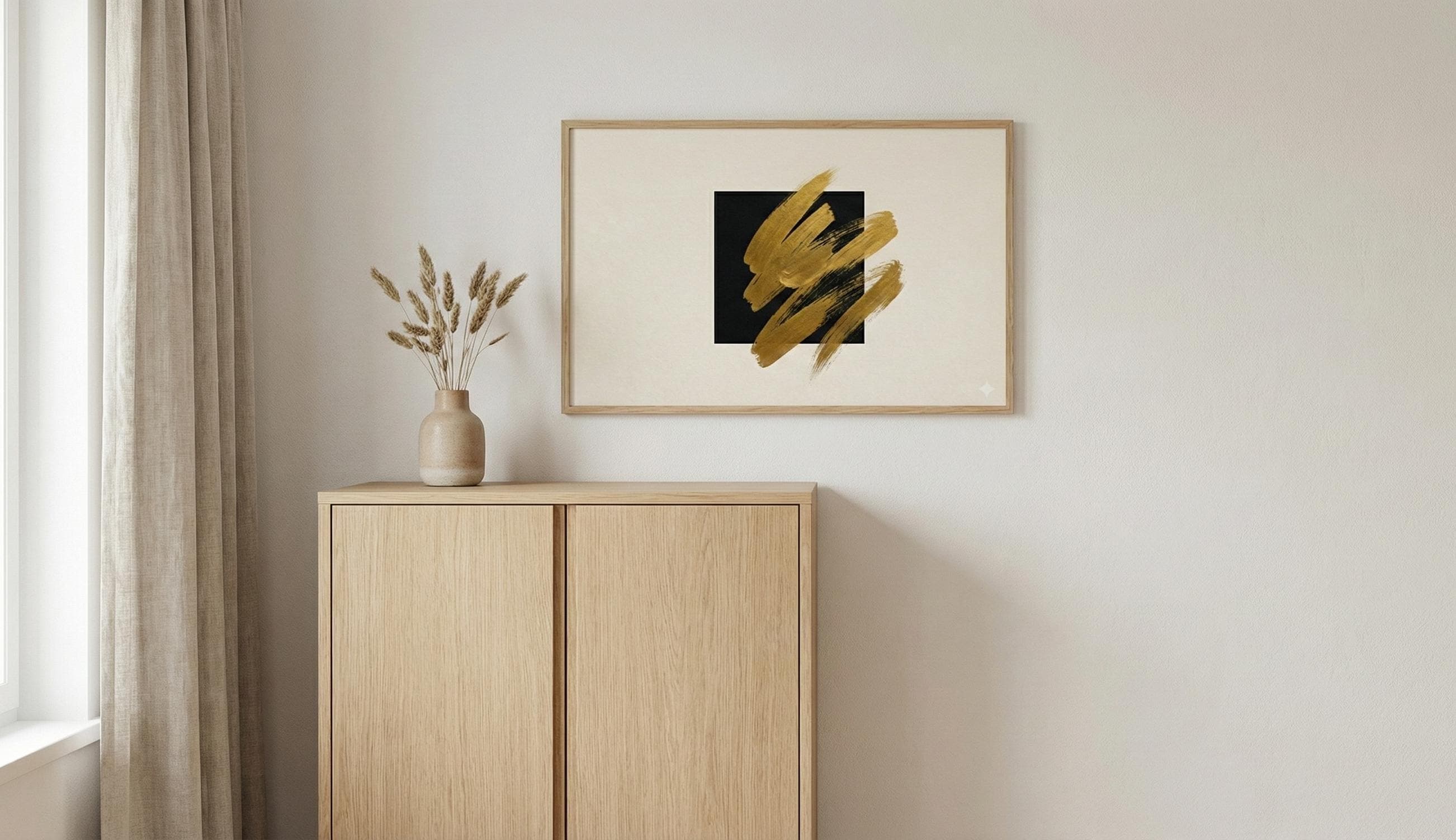 Gold Brushstroke Islamic Art Print | Ramadan Minimalist Decor (Digital Download) - image 3