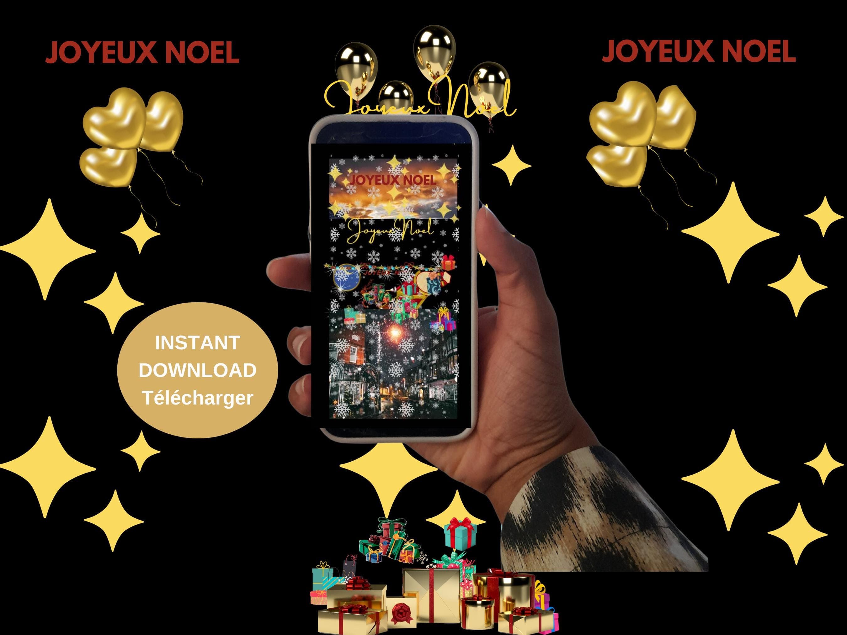 Animated Christmas Greetings Mobile Video – Digital E-card (MP4, PNG, PDF)
