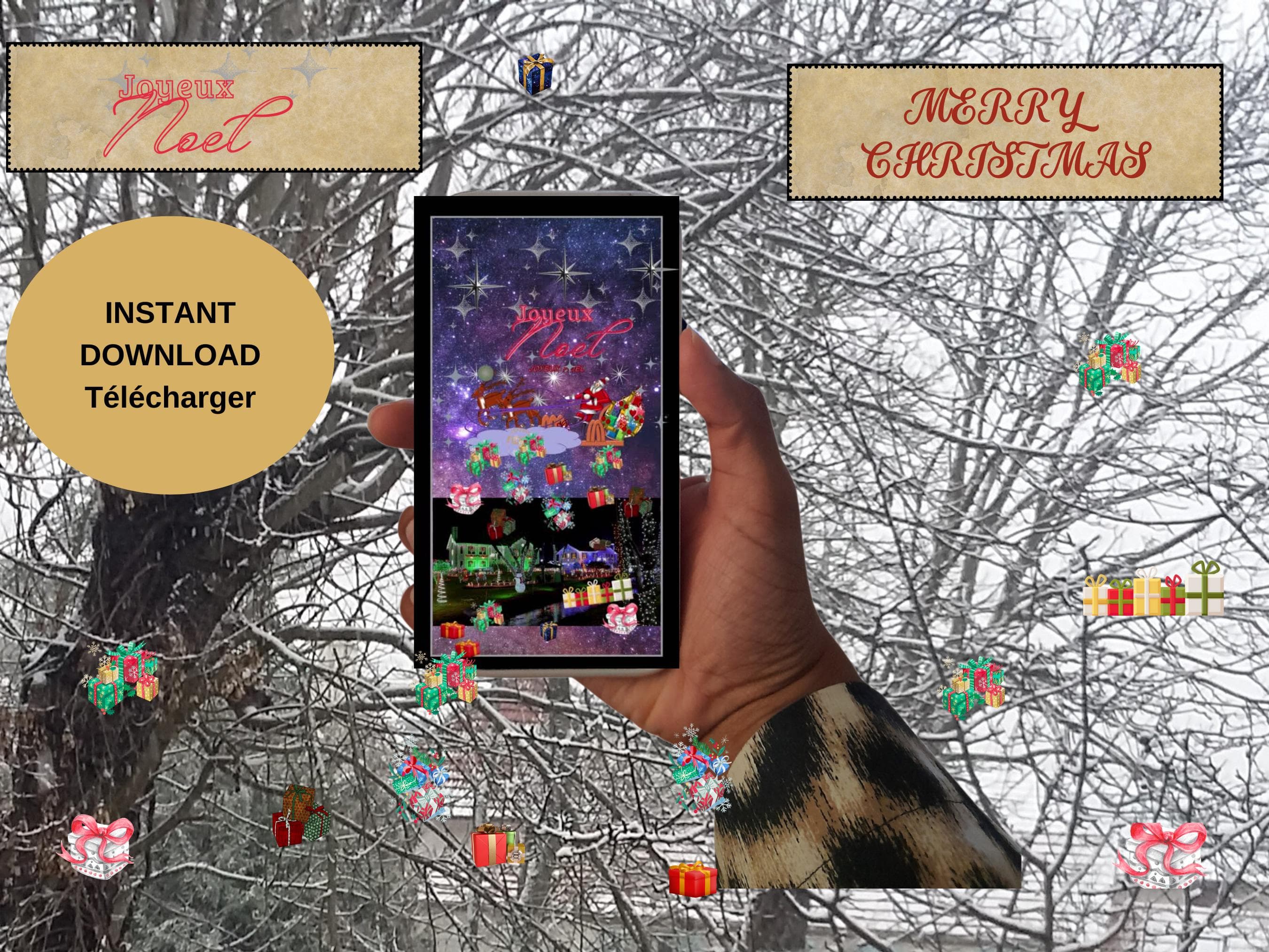 Animated Christmas E-Card Mobile Video – Printable Season's Greetings (Digital Download)