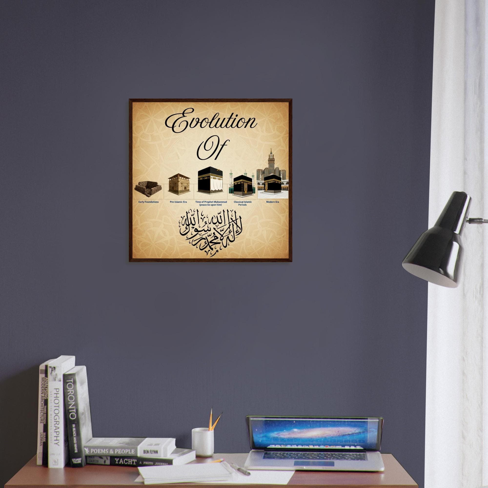 Kaaba Evolution Poster Framed - Islamic Wall Art, Mecca History Print, Arabic Calligraphy Shahada Decor, Muslim Home Gift, Masjid Artwork - image 5