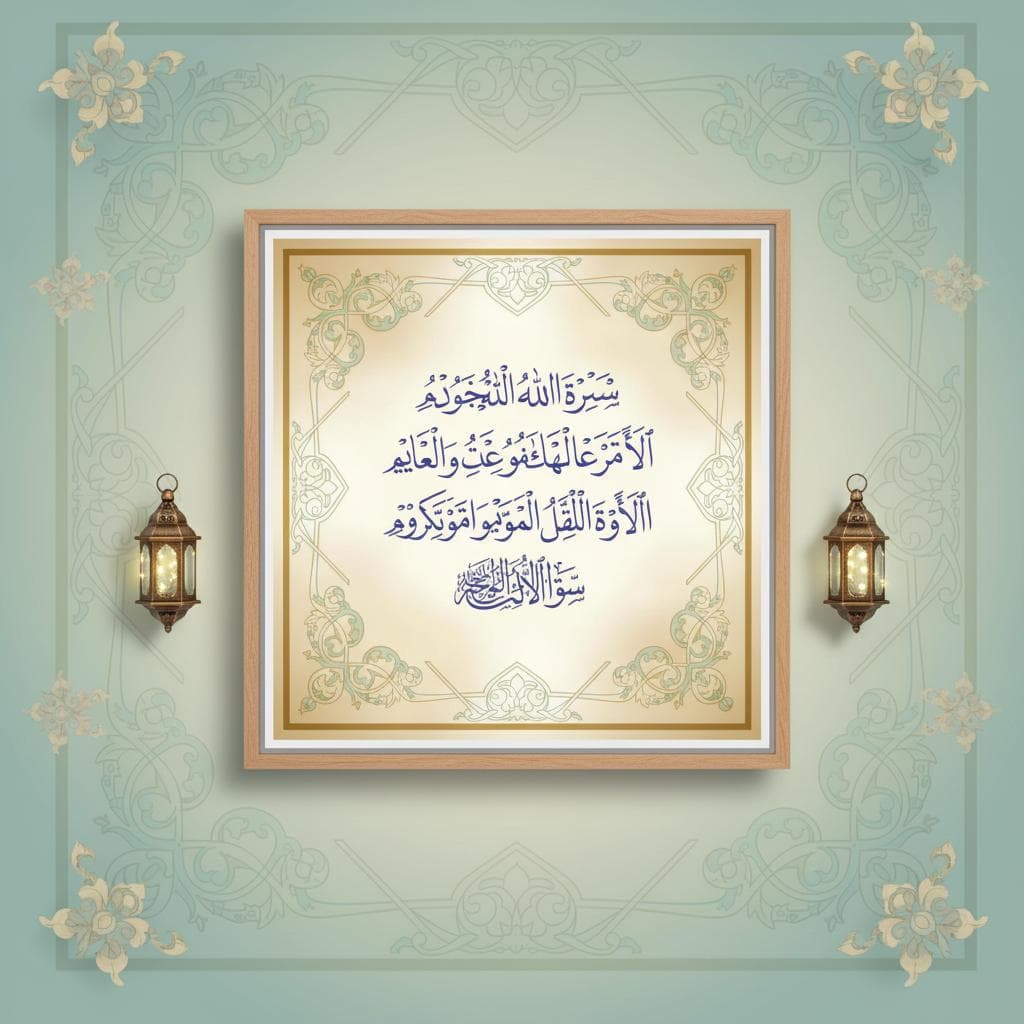 Islamic Calligraphy Wall Art | Framed Quran Verse Poster | Elegant Spiritual Home Decor Gift