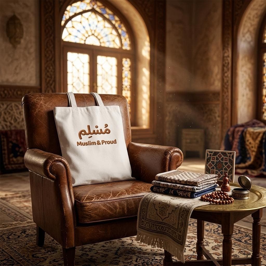 Muslim & Proud Tote Bag, Arabic Calligraphy Muslim Gift, Islamic Canvas, Modest Fashion Shopper, Reusable Shopping, Eid Ramadan Gift Idea - image 4