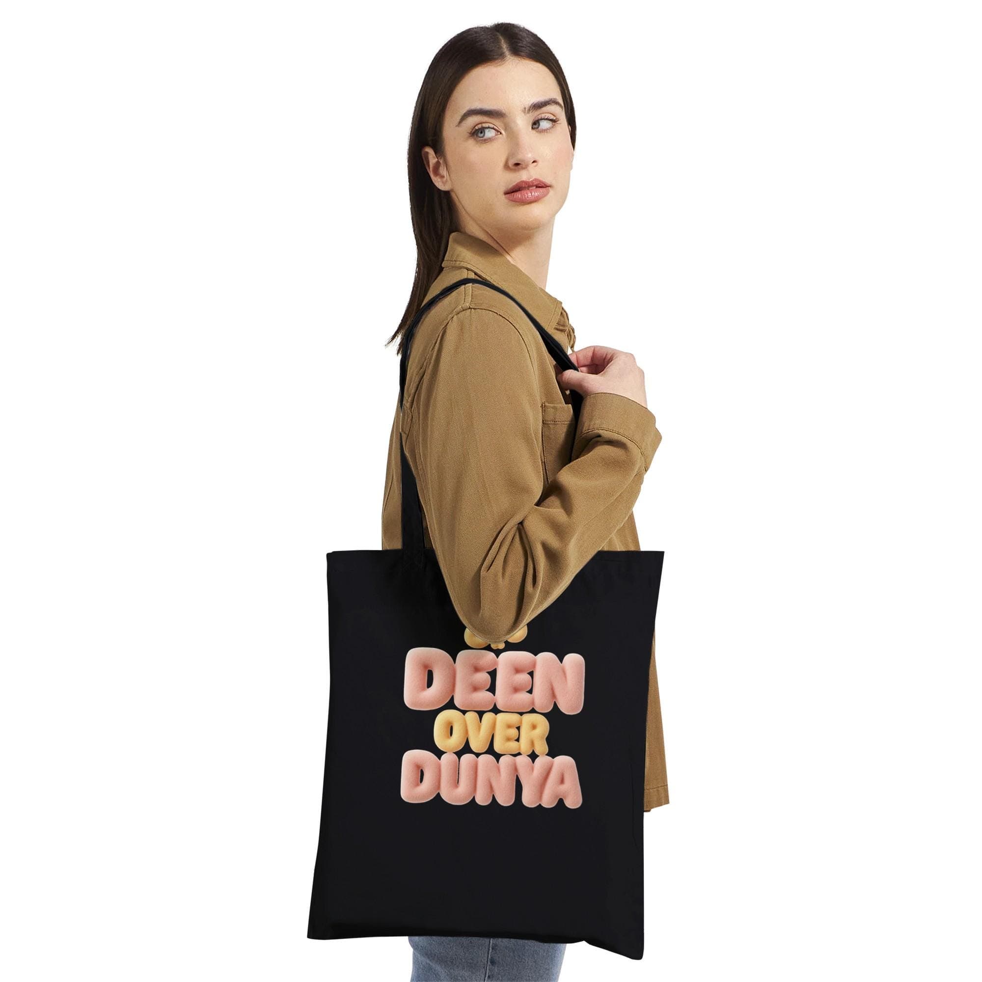 Deen Over Dunya Tote Bag - Islamic Reminder Purse, Arabic Calligraphy, Muslim Gift Idea, Faith Inspired Canvas, Modest Lifestyle Shopper - image 4