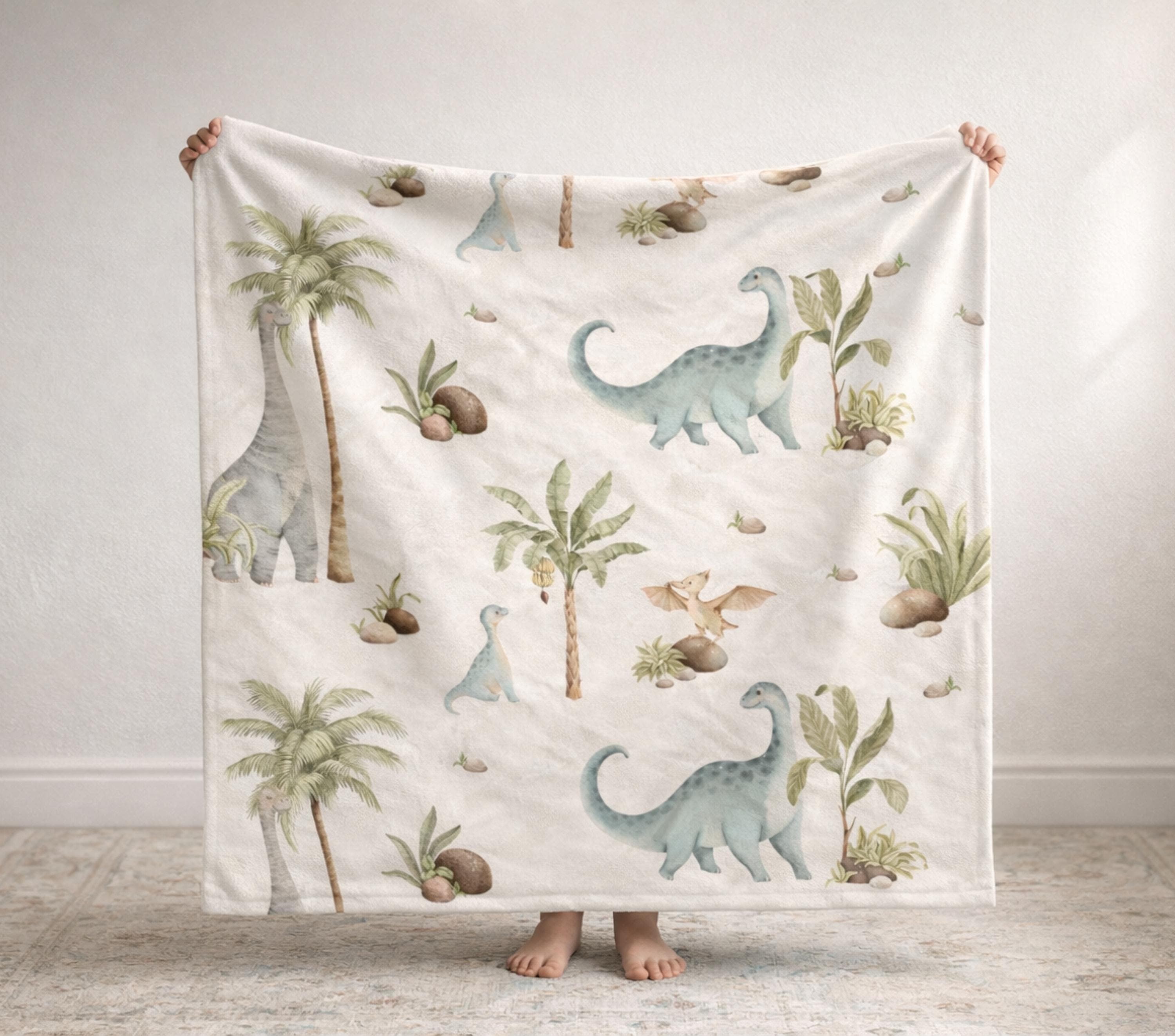 Personalized Dinosaur Jungle Blanket, Soft Plush Throw for Kids - image 5