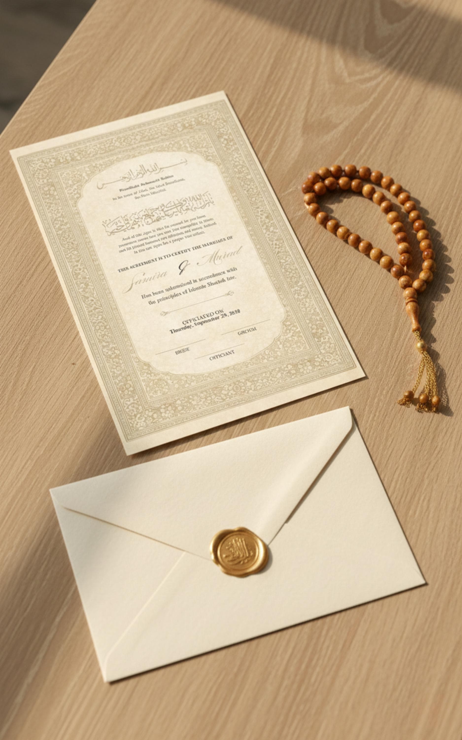 Islamic Nikah Certificate, Persian Mughal Art, Muslim Wedding Keepsake (Digital Download) - image 4
