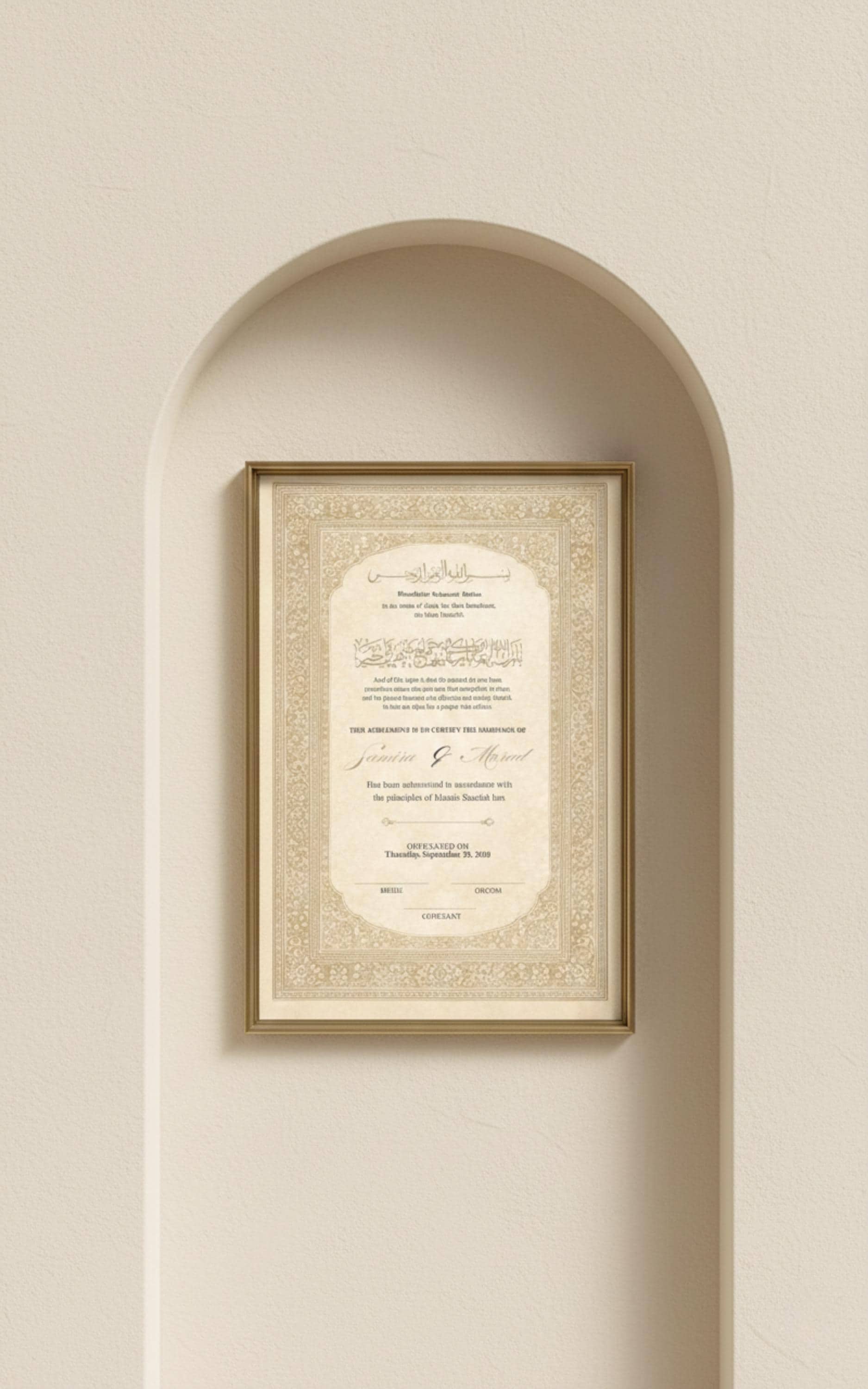 Islamic Nikah Certificate, Persian Mughal Art, Muslim Wedding Keepsake (Digital Download) - image 5
