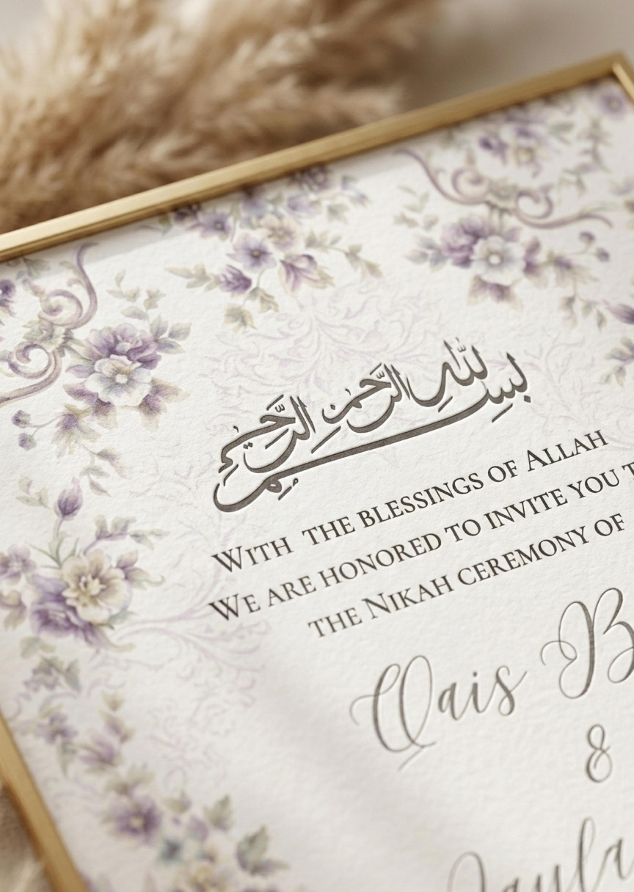 Elegant Floral Nikah Invitation Template,  Islamic Wedding Invite (Digital Download) - image 5