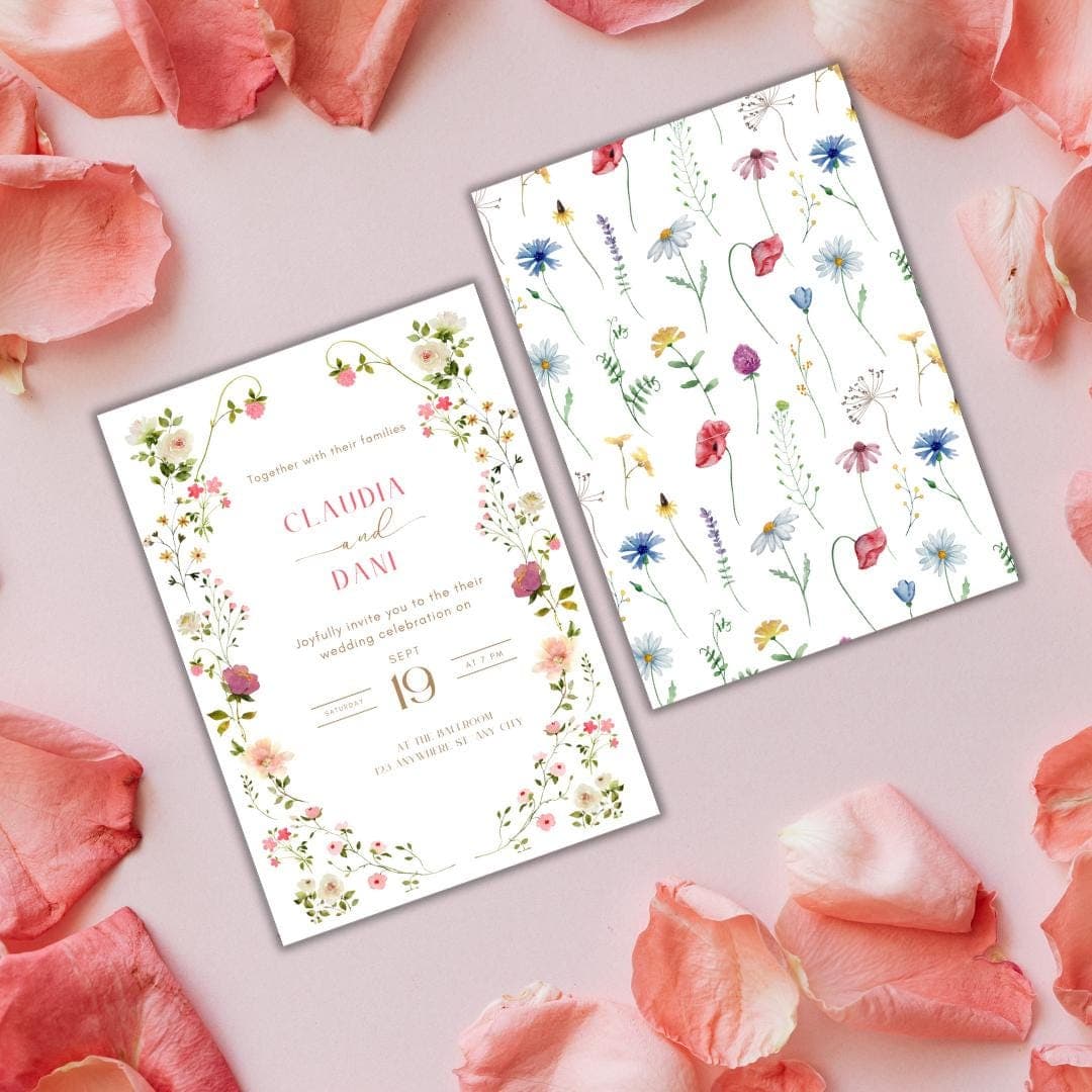 Wildflower Wedding Invitation Template, Editable Canva Invite (Digital Download) - image 3
