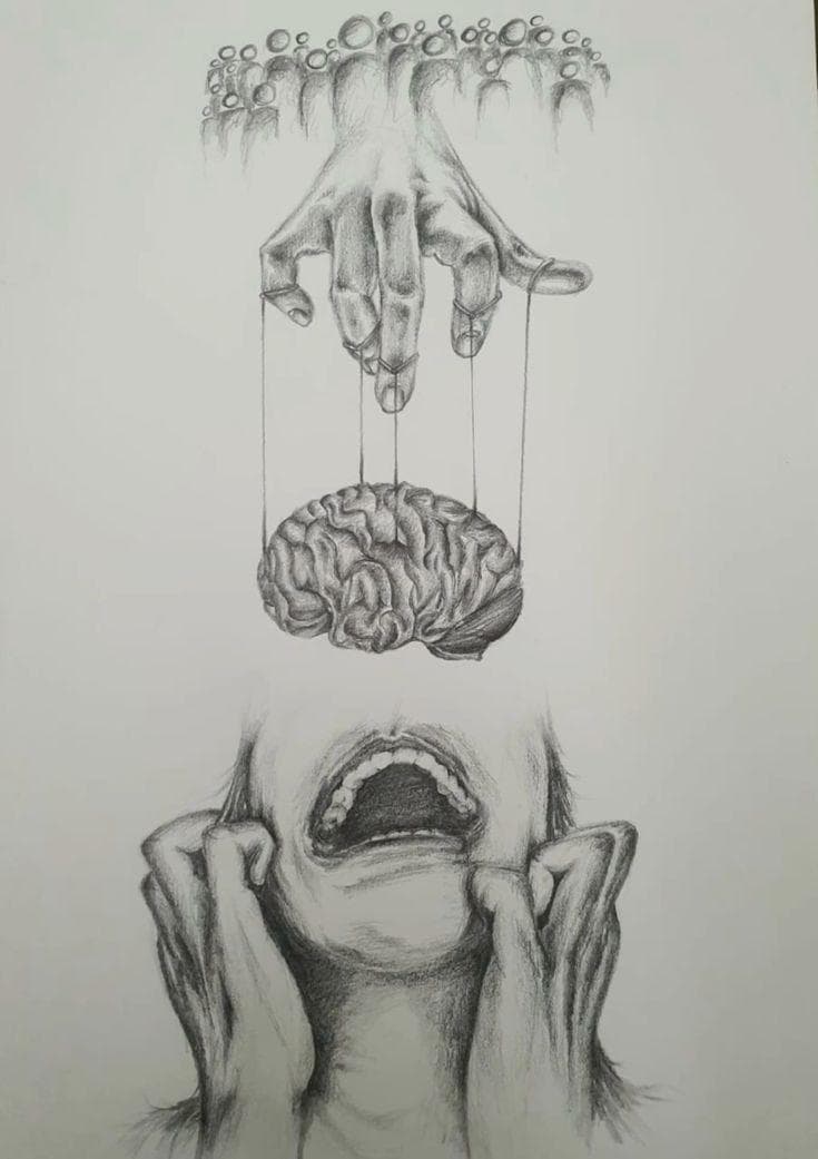 Heart vs Brain – Emotional and Logical Conflict Concept Art