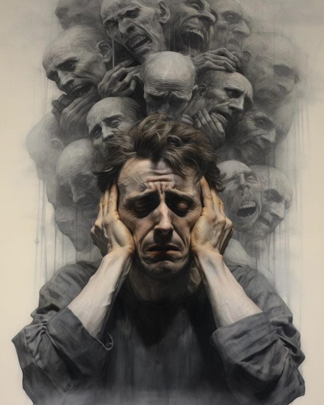 Inner Conflict & Mental Struggle Art – Surreal Psychological Illustration - image 5