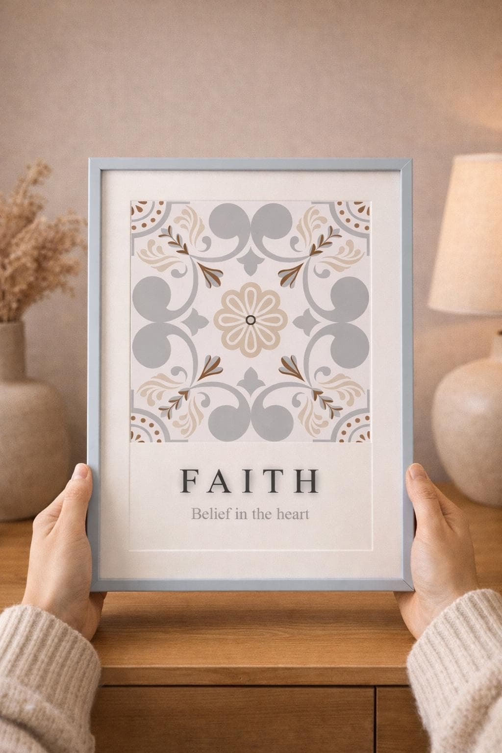 Faith Wall Art Printable, Belief in the Heart, Islamic Minimal A4 Decor