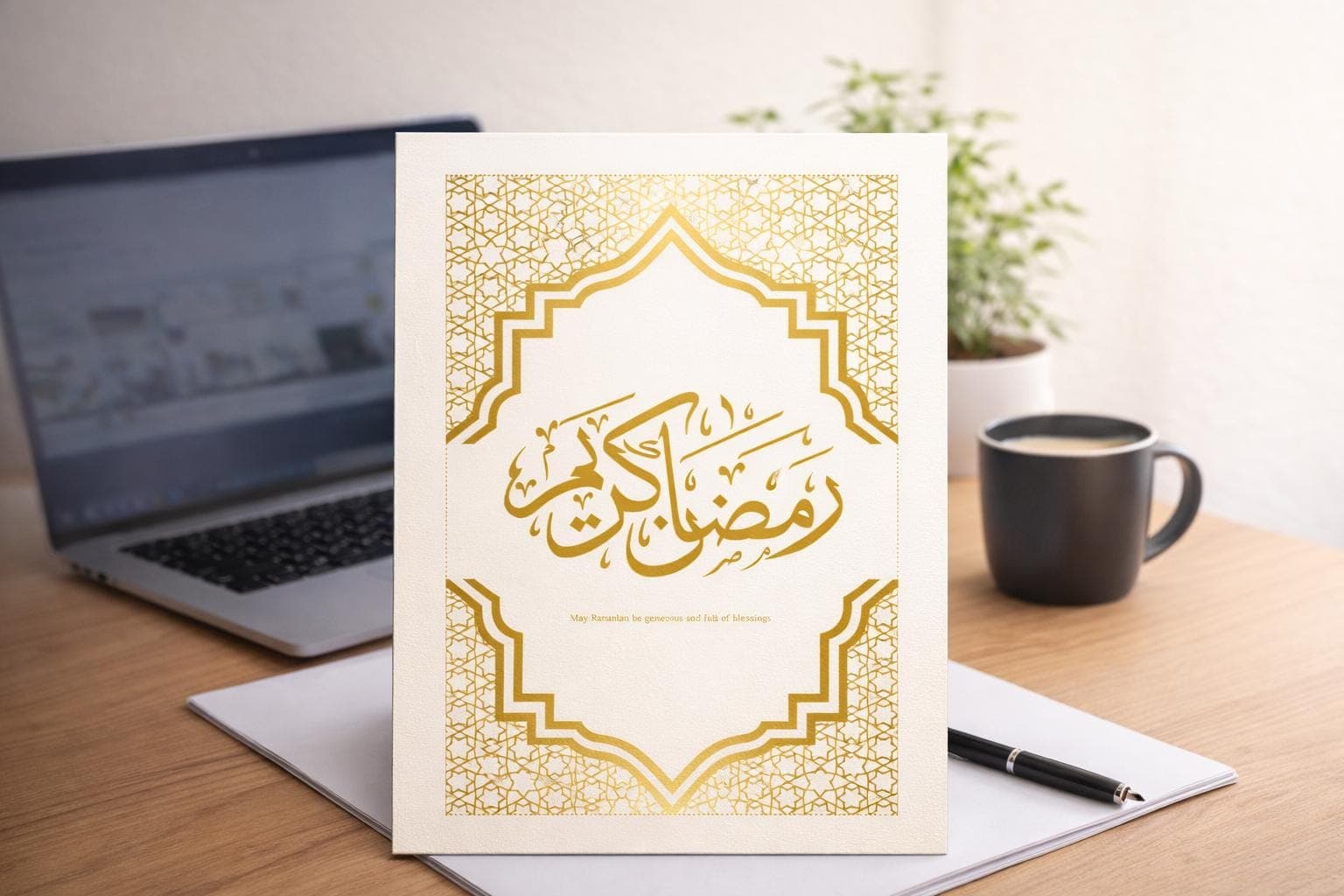 Ramadan Kareem Printable Wall Art | Islamic Home Decor | Gold Arabic Calligraphy | Muslim Ramadan Decor | Instant Download A4 - image 4