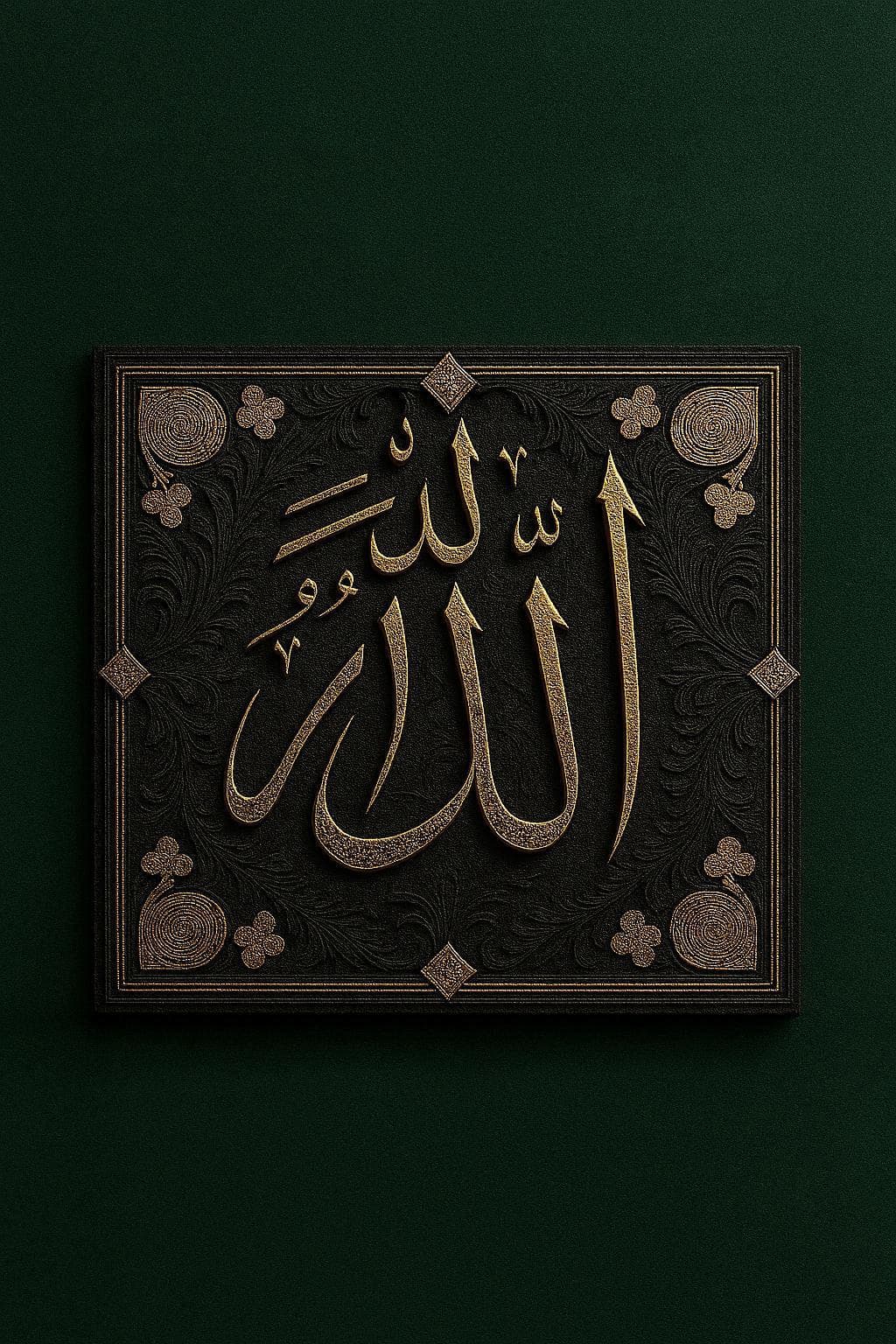 Gold Allah Calligraphy Art Print | Minimalist Islamic Wall Decor | Digital Download - image 3
