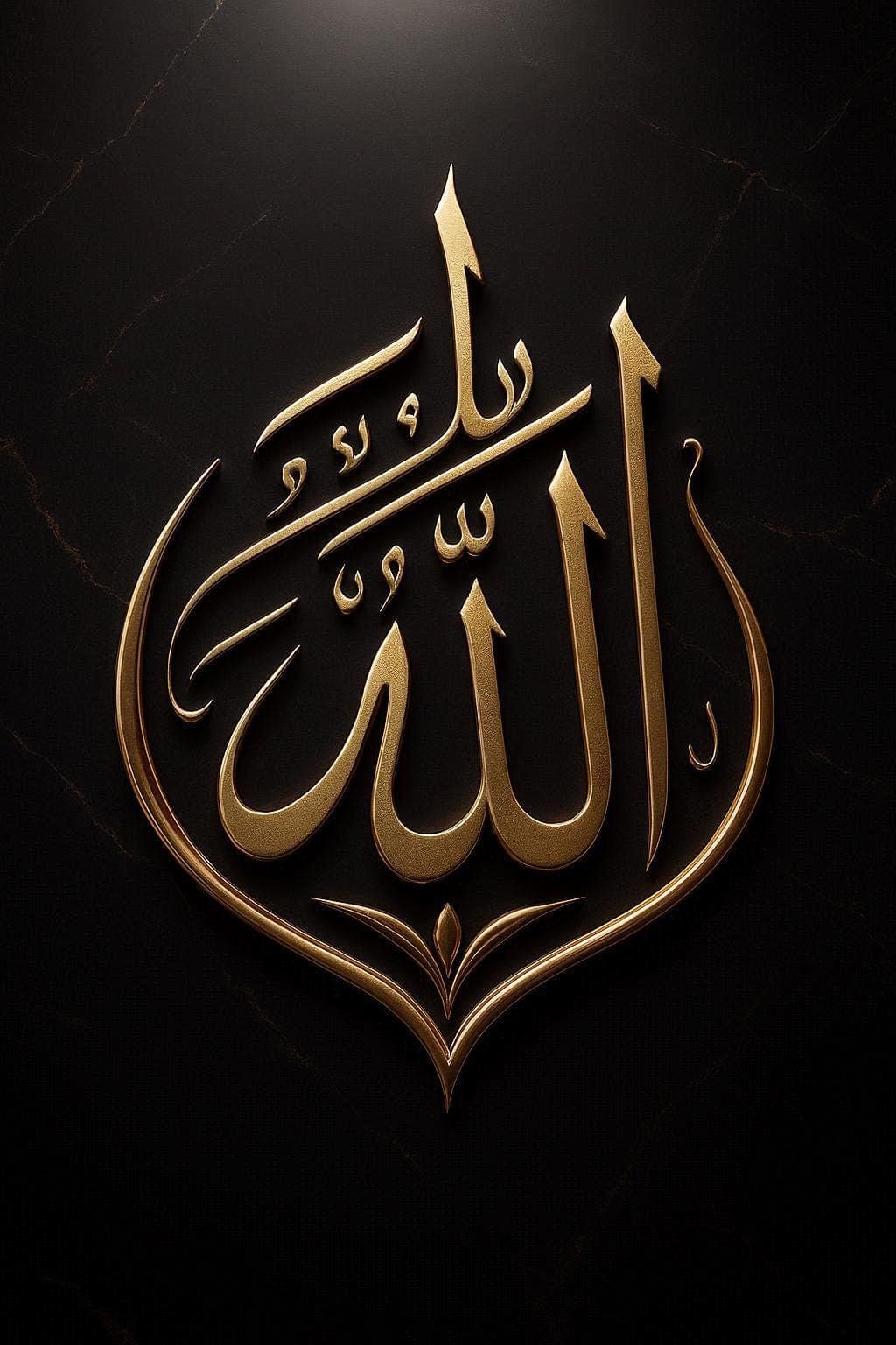 Luxury Allah Calligraphy | Gold Islamic Wall Decor | Modern Muslim Home Printable - image 3