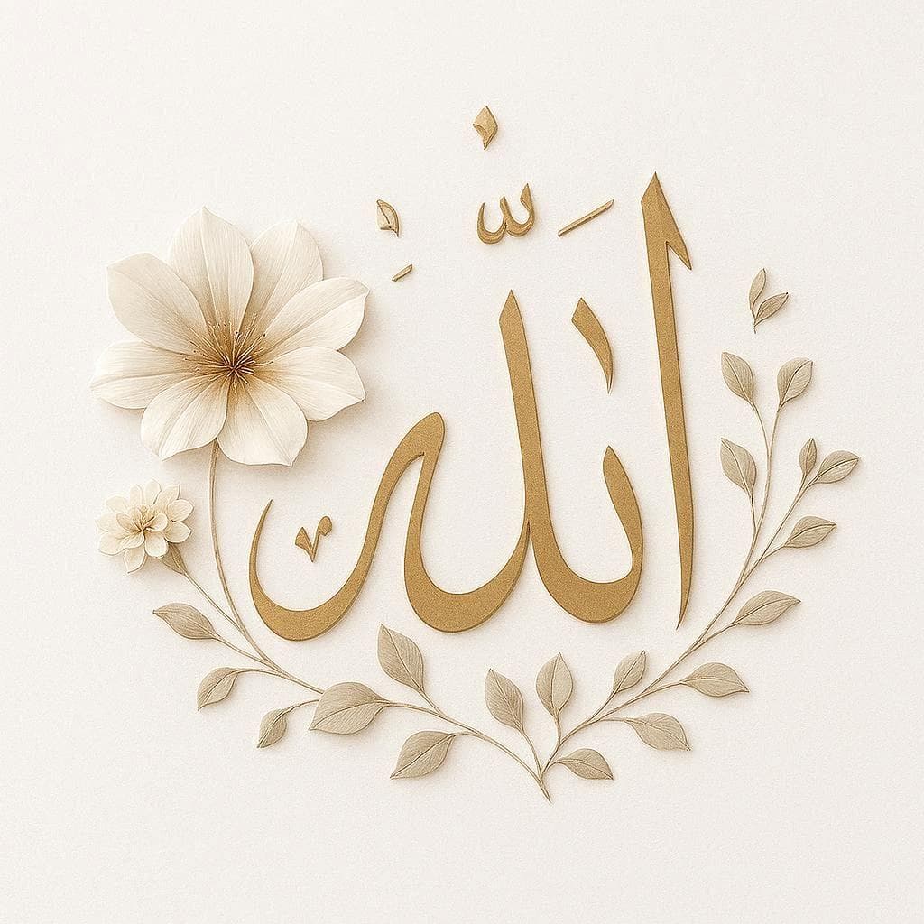 Gold Allah Islamic Calligraphy Art | Minimalist Muslim Home Decor (Digital Download) - image 5