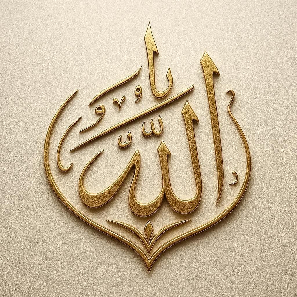 Luxury Allah Calligraphy | Gold Islamic Wall Decor | Modern Muslim Home Printable - image 4