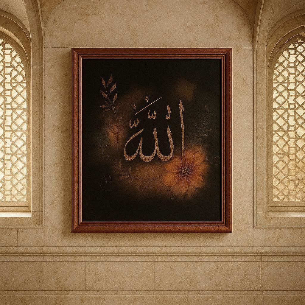 Gold Allah Arabic Calligraphy Islamic Wall Art | Muslim Home Decor (Digital Download) - image 5