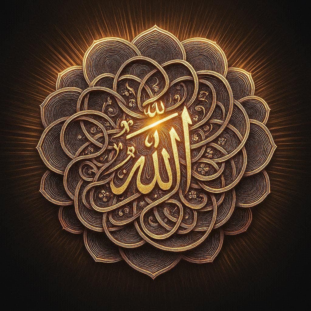 Allah Name Arabic Calligraphy Wall Art – Islamic Home Decor, Spiritual Muslim Gift, Digital Download