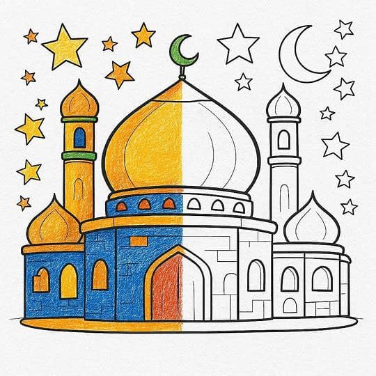 Mosque Coloring Book for Kids | Islamic Architecture Activity Pages (Digital Download) - image 3
