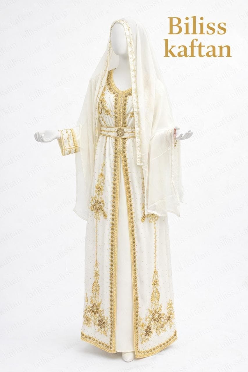 Handmade Beaded Kaftan Dress | Dubai Style Abaya, Plus Size