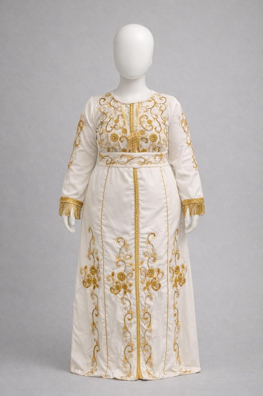 Handmade Kids Kaftan Dress | Georgette, Beadwork & Crystal