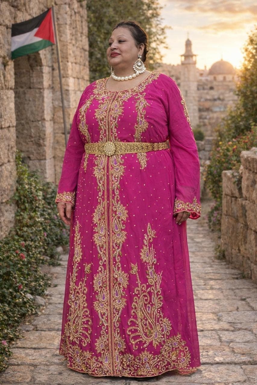 Handmade Beaded Kaftan Dress | Dubai Style Maxi Abaya, Plus Size - image 3