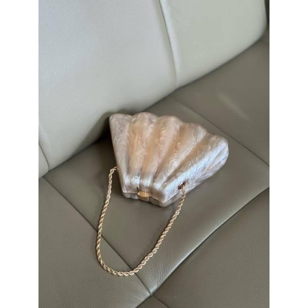 Coastal Clutch Bag, Marble Acrylic Evening Purse, Statement Handbag - image 3