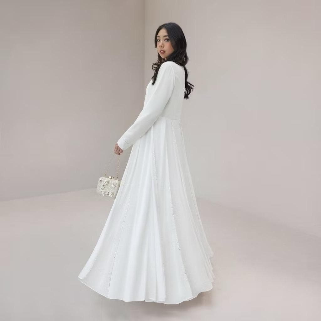 Indica Beaded Maxi Dress – Luxury Chiffon Abaya for Eid Formal Gown - image 4