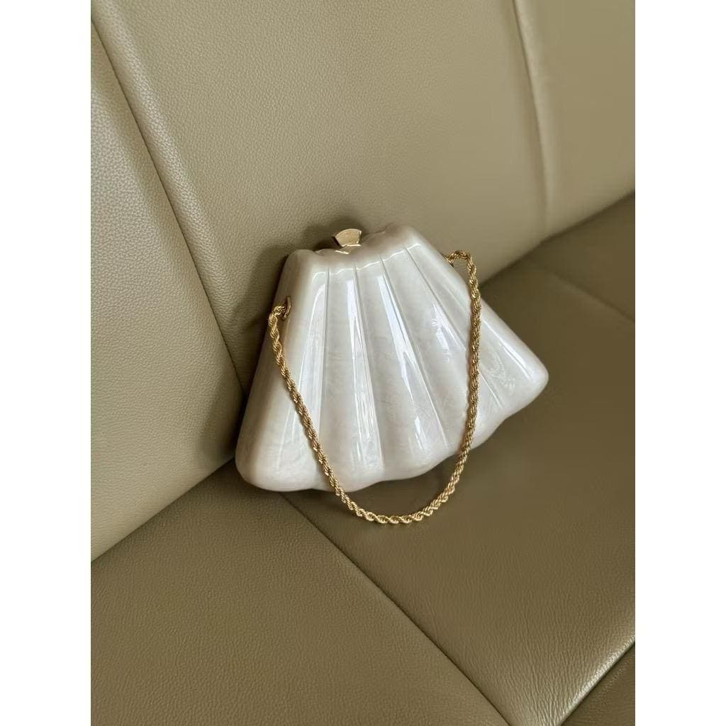 Coastal Clutch Bag, Marble Acrylic Evening Purse, Statement Handbag