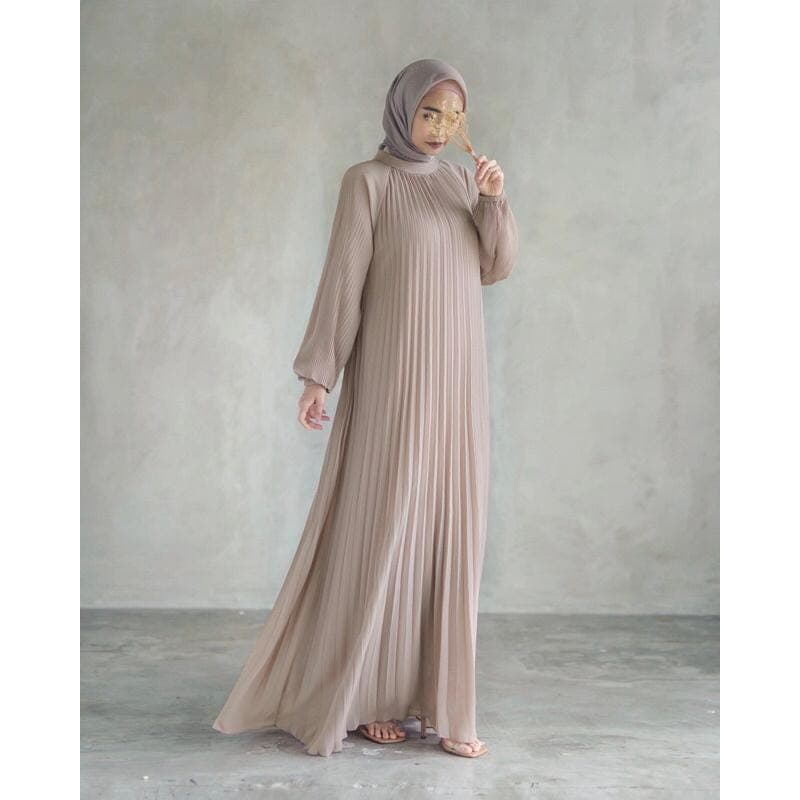 Vinci Pleated Ceruty Maxi Dress | Elegant Modest Flowing Evening Gown - image 5