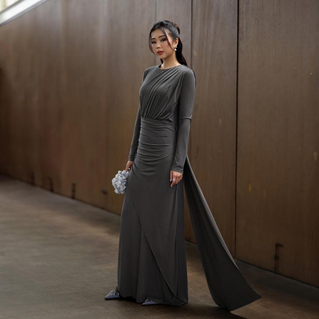Luxury Cotton Viscose Maxi Dress, Soft Stretch, Wrinkle-Free, Elegant Eid Outfit - image 5