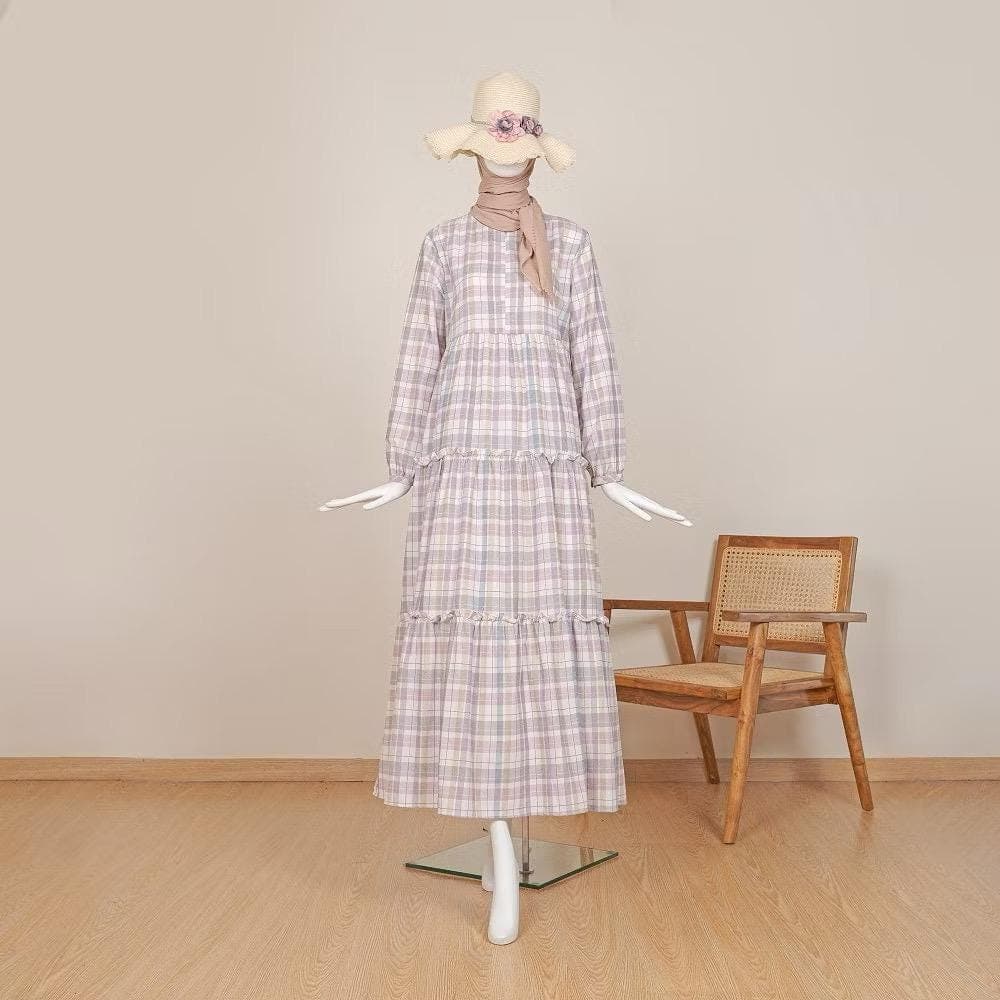 Amasya Modest Dress – Cotton Oxford, Nursing Friendly Maxi Muslim Dress - image 3