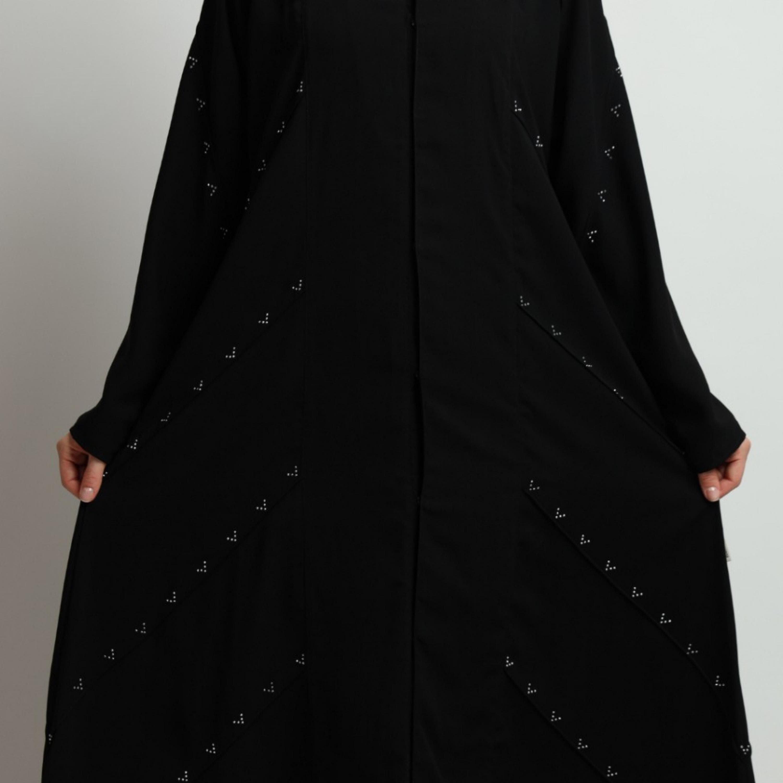Fairuz Luxury Abaya | Dubai Style A-Line Evening Outerwear, Sequins Detail - image 5