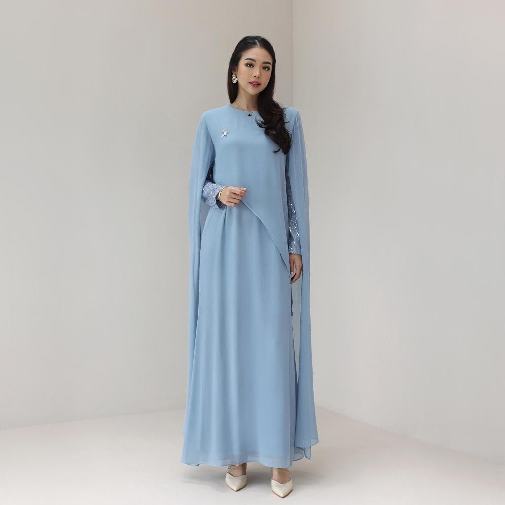 Ceruty Modest Dress | Indonesian Inspired Evening Gown, Full Lining - image 5