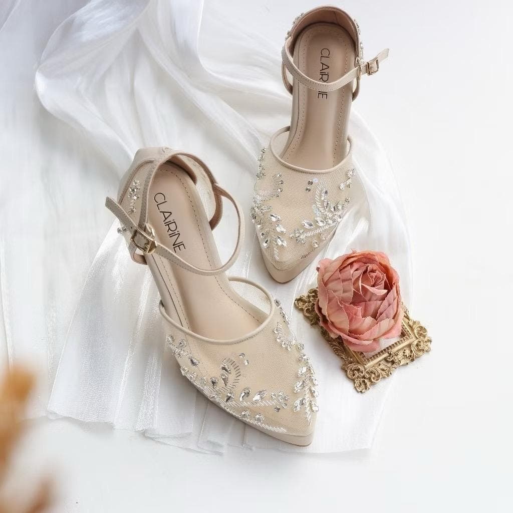 Raisa Stiletto Heels β 10cm Pointed Toe Bridal Wedding Shoes (Black, Ivory) - image 4