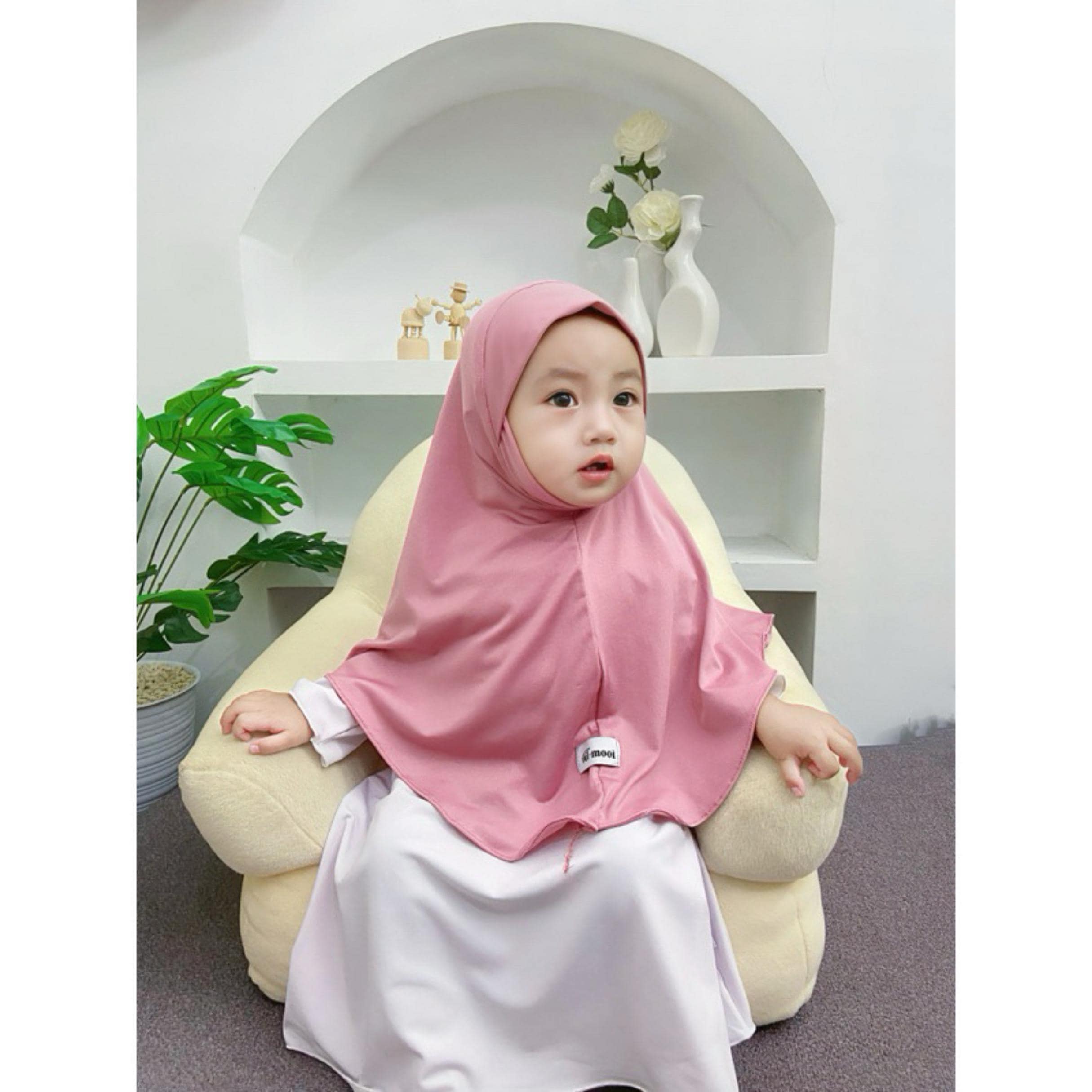 Kids Instant Hijab | Soft Spandex Modest Headscarf for Baby, Girls - image 3