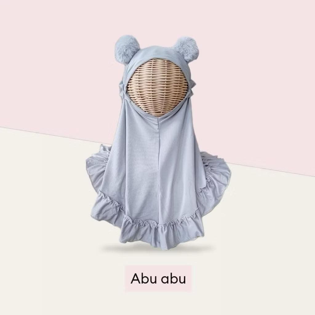 Baby Toddler Hijab Ruffles with Pom pom ā Spandex, Soft Pad, Muslim Headscarf - image 4