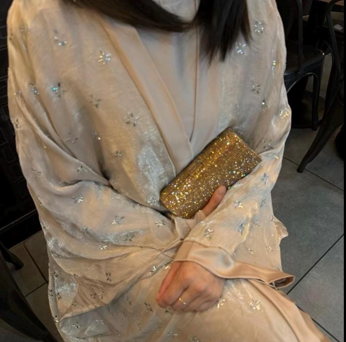Organza Embellished Butterfly Abaya Set, Eid Outfit - image 5